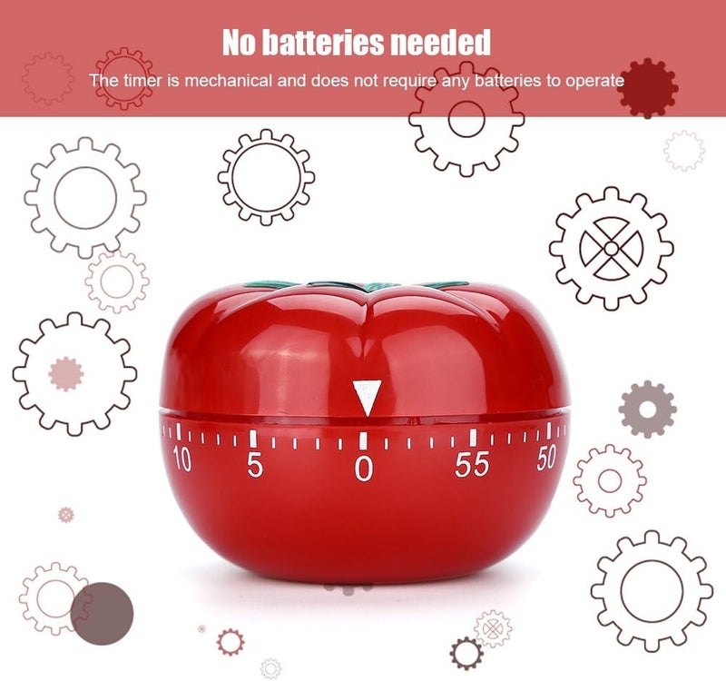 woobles Kitchen Timer, Countdown Tomato Shape Machine 60 Minutes Timing Cooking and Baking Assistant (2#) - Image 3